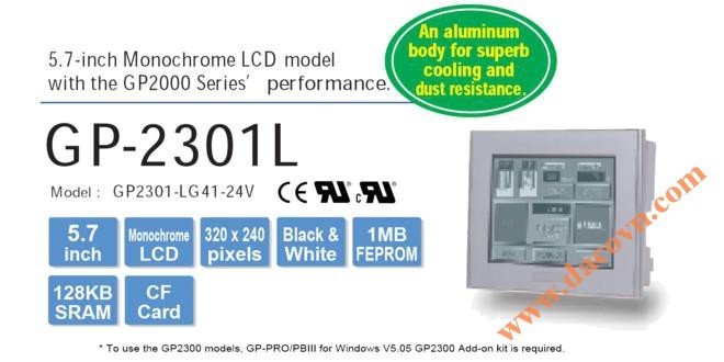 Màn hình cảm ứng HMI Proface GP2301-LG41-24V, 5.7 Inch, đen trắng